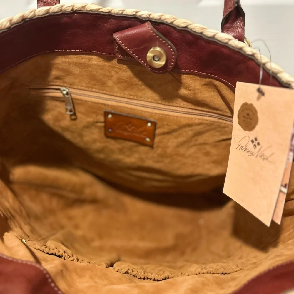 Patricia Nash Tan and Brown Woven Tote - Picture 4 of 7